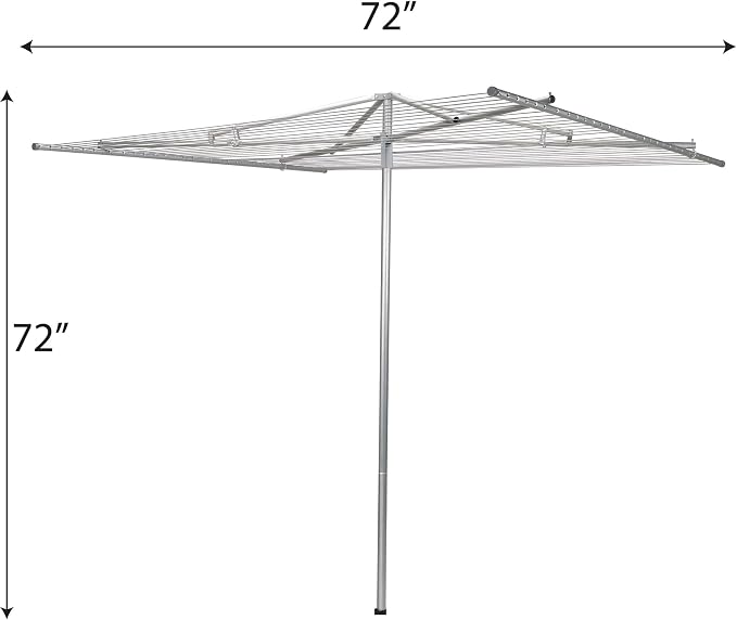 Household Essentials 17140-1 Rotary Outdoor Umbrella Drying Rack | Steel | 30-Lines with 182 ft. Clothesline