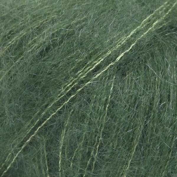 Mohair and Silk Yarn Drops Kid-Silk, 0 or Lace, 2 Ply, 0.9 oz 230 Yards per Ball (19 Dark Green)