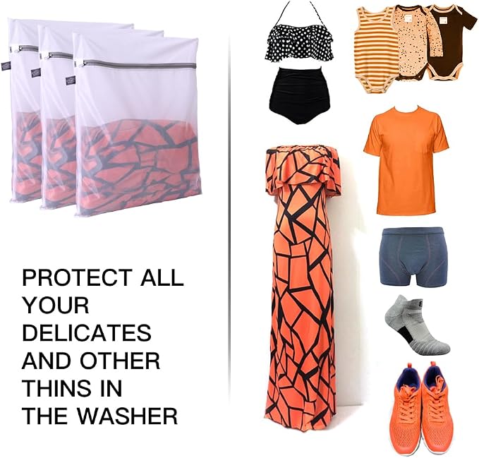 Laundry Bag Mesh Wash Bags, Washing Machine Wash Bag, 3L | Garment Bag for Washing Machine, For Clothes, Suit, Coat, Dress, Pants, Sheet, Tumble Dryer Safe
