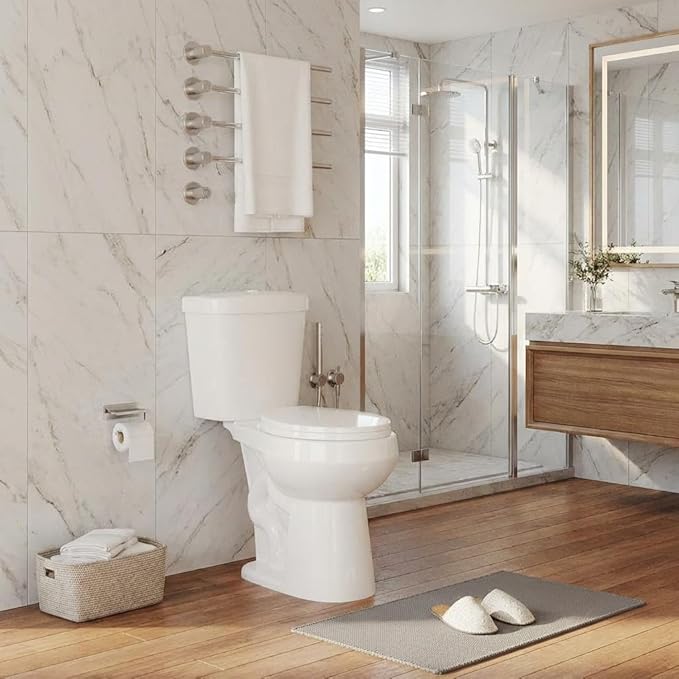 Round Front Two-Piece Toilet, 19" ADA Comfort Height, 1000g MAP Certified Flush System, 12" Rough-In