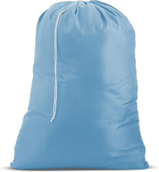 Handy Laundry XL Laundry Bag – Heavy Duty Nylon, 30" x 40", Large Capacity, Durable Drawstring Closure, Machine Washable, Travel & Dorm Essentials for Dirty Clothes, Light Blue | 30"x40" XL Nylon Laundry Bag, Locking Drawstring, Machine Washable, Heavy...
