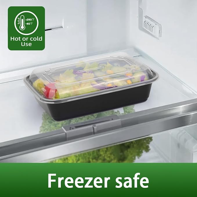 Meal Prep Containers With Lids, to Go Food Containers BPA Free, Stackable, Leak Resistant, Bento Box, Microwave, Dishwasher, Freezer Safe (24, ounces)