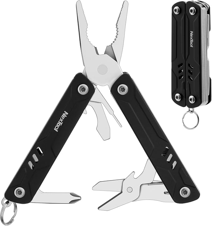 NexTool Mini Sailor Lite Keychain Multitool, Bladeless | 9-in-1 Small Multitool, TSA-Compliant, EDC Tools with SIM Extractor, Mini Scissors, Needle Nose Pliers for Travel, Gifts Idea
