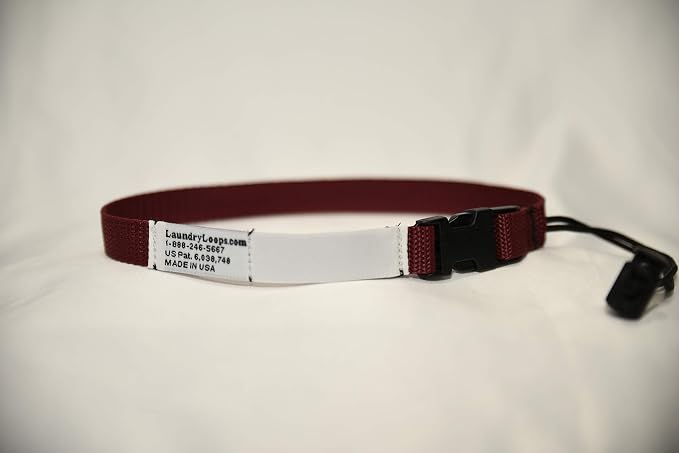 Laundry Loop with Sock Snare, Premium Maroon Laundering Strap