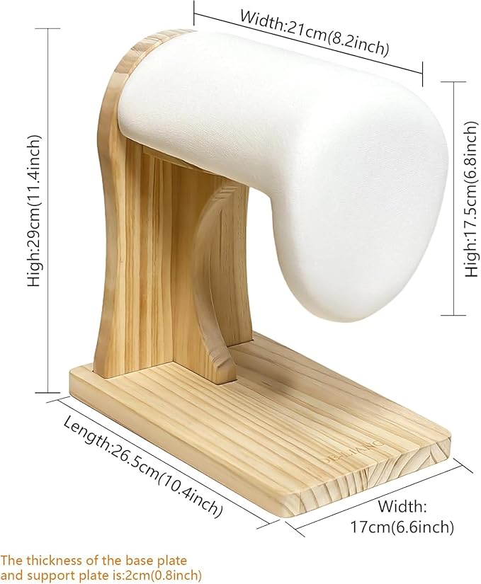 Tailor’s Shoulder Ironing Board, Padded Chest & Cotton Cover Shoulder Pressing Board with Sturdy Pine Wood Base, lron Pad for Household Ironing, Tailoring Studio Ironing