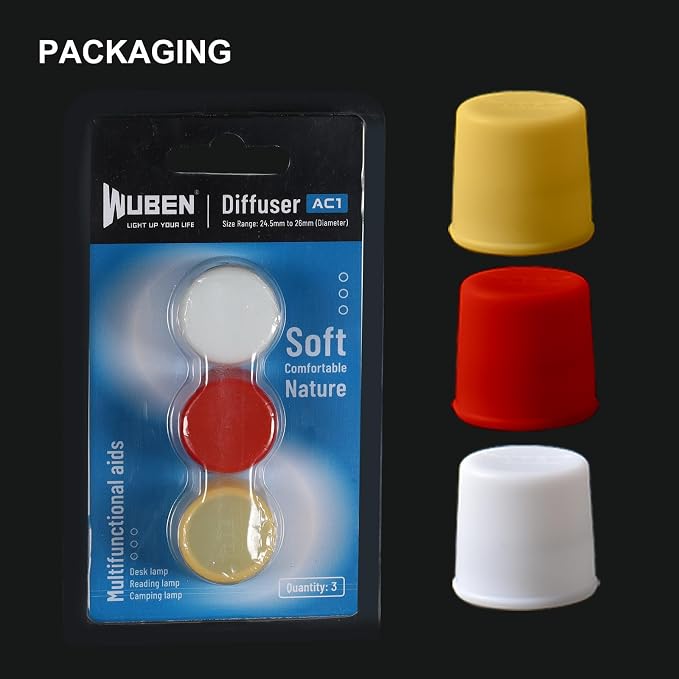 WUBEN AC1 3-Color Durable Flashlight Diffuser 24.5-26mm Diameter Lamp Cap | Compatible with for C3 L50 Flashlight