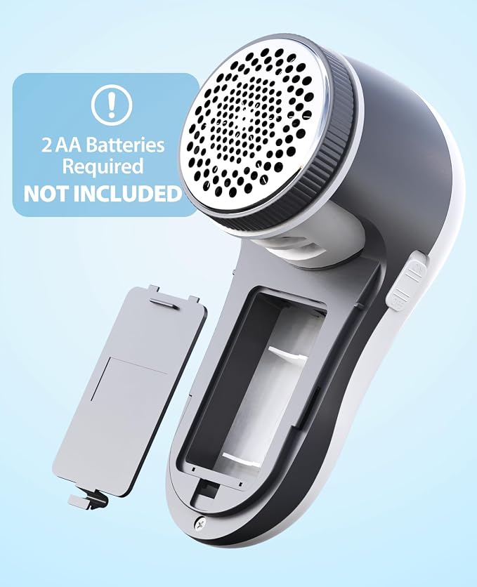 POPCHOSE Fabric Shaver, Lint Remover with 6-Leaf Blades, Battery Operated | Lint Shaver for Clothes, Sweater Shavers to Remove Pilling, Clothes Shaver for Clothing, Couch, Furniture, Fuzz, Lint Ball