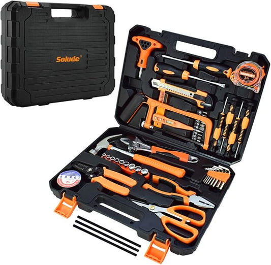 SOLUDE Tool Set,48-Piece Home Tool Kit for Men Women Homeowner,Household Basic Tool Set with Case for Home Maintenance and DIY Projects