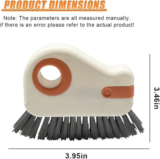 YoRise 2 in 1 Car Groove Cleaning Brush, Multifunctional Hard Bristle Car Window Track Cleaner Tool with Hidden Scraper, Universal Auto Door Crevice Cleaning Accessories for Window Sill(Orange-1PCS)