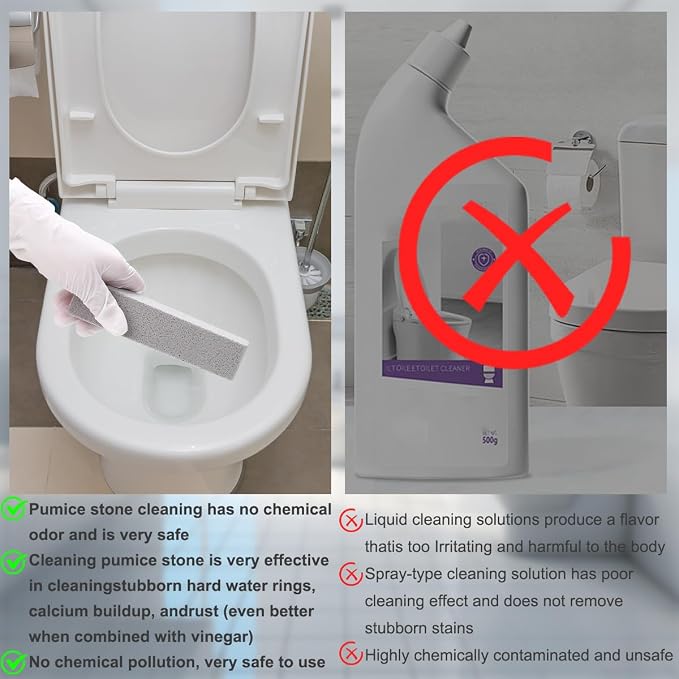 Herda 36 Pack Pumice Stone Toilet Bowl Cleaner, Powerfully Pumice Stone for Cleaning Hard Water Rings, Calcium Buildup, Rust, Pumice Stick for Toilets, Bathtubs, Grills, Swimming Pools, Sinks