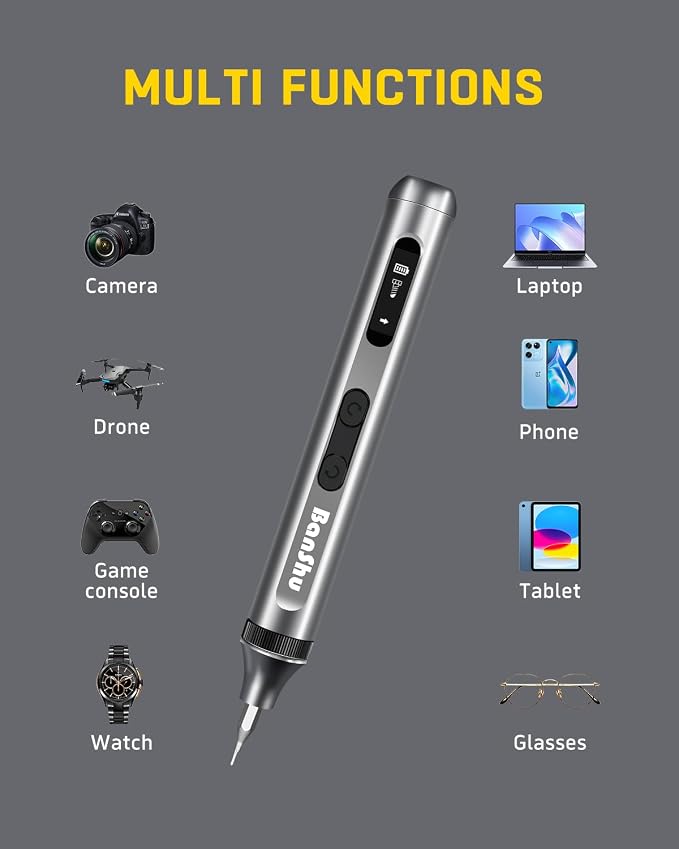 Banshu Electric Screwdriver, 52 in 1 Mini Electric Screwdriver Set with Metal Case, S2 Precision Bits, LED Light, Small Magnetic Professional Repair Tool Kit for Eyeglasses, Watch, PC, Laptop, Phone