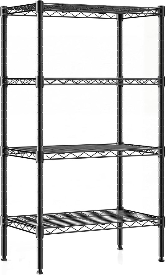 DUMOS 4-Tier Metal Storage Shelves, 23" W Adjustable Standing Storage Rack Shelf, Heavy Duty Steel Shelving Unit Organizers for Kitchen Bathroom Pantry Garage, 23.3" Wx13.4 Dx47 H