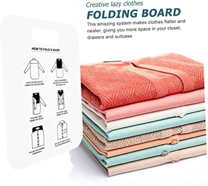 12x10 Inch PP Quick-Fold Laundry Board Rounded Corners Design Clothes Folding Tool for Shirts Pants Storage