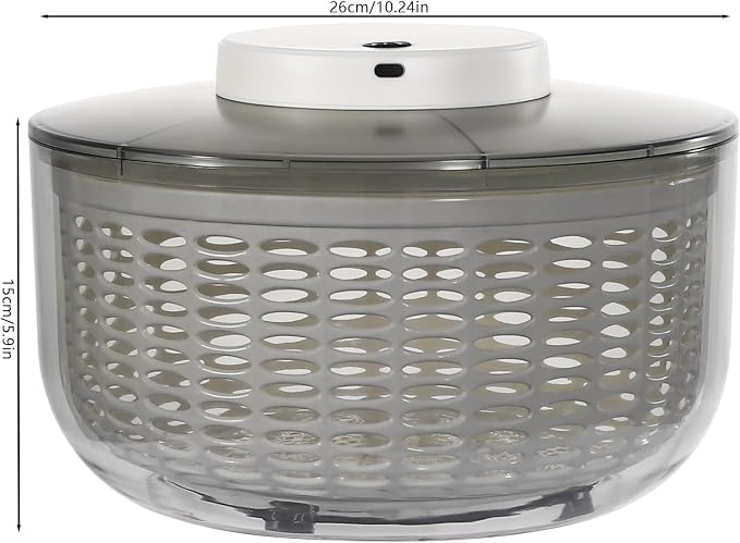 Electric Salad Spinner Lettuce Dryer, 6L Large Capacity Lettuce Spinner Multifunctional Fruit Washer, One-handed Easy Press Vegetable Dryer Salad Mixer for Greens, Herb, Berry, Fruits,Vegetable Washer