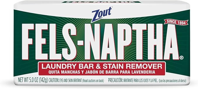 Fels Naptha Laundry Soap & Stain Remover Bar, Pack of 12