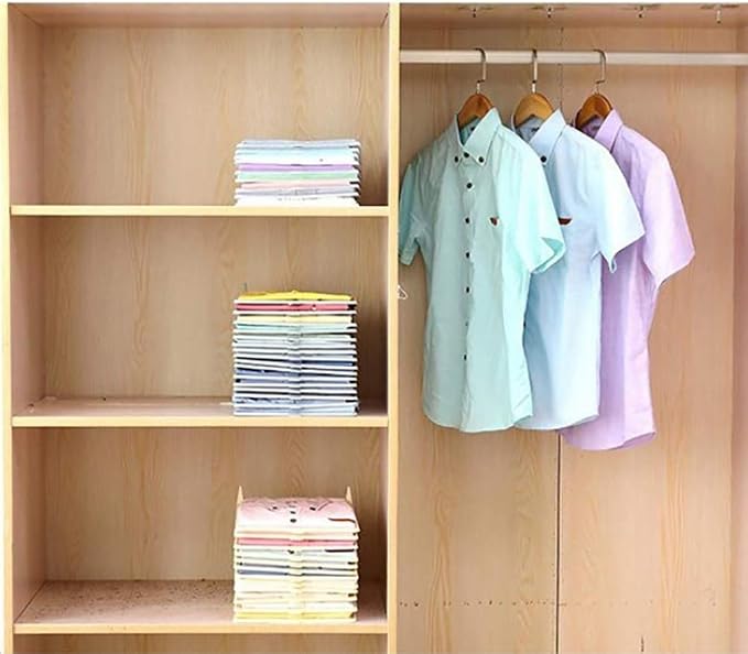 Shirt Folding Board with Easy Glide Handle, 30.5x25.3cm, Blue | PP, T Shirts Fast Folder, Space Saving, Closet and Drawer Organizer, for Shirts Sweaters Clothing