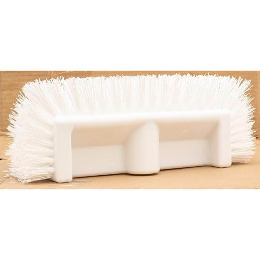 SPARTA Multi-Level Tile Scrub Brush 12" Wide Brush Head, Heavy-Duty Tile Cleaning Brush with End Bristles for Commercial Tiles, Tubs and Floor, Plastic, 12 Inches, White, (Pack of 12)