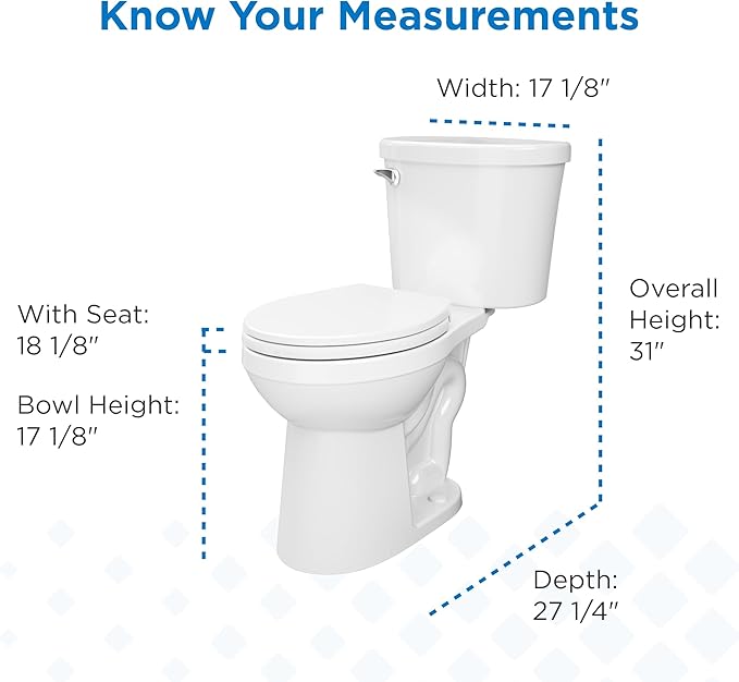 Gerber Maxwell Crest Two-Piece Toilet Round with 12-in Rough-in, ADA-Compliant Chair Height, High Efficiency 1.28 GPF, Soft-Close Seat and Install Kit with Wax Ring Included, White, GRS48320