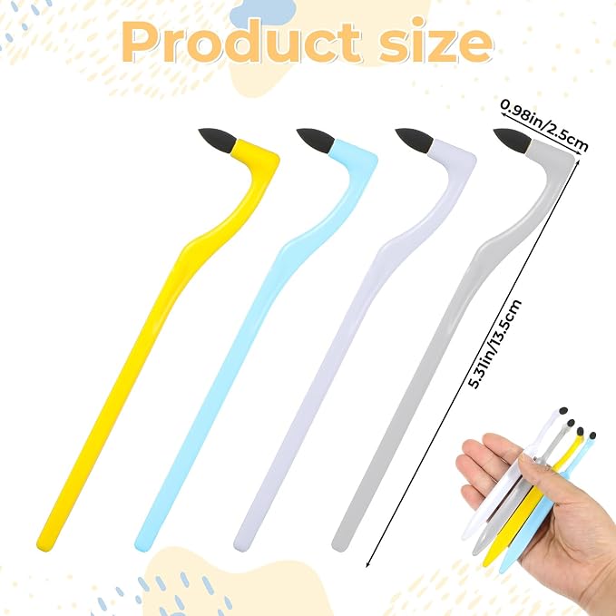 4 Pcs Tooth Stain Eraser Removers Dental Plaque Tartar Eraser Polisher Professional Dental Picks Tooth Stain Remover Tool for Teeth Whitening Polishing Adult Oral Care (White/Gray/Yellow/Blue)