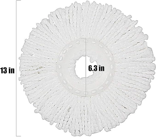 5 Replacement Mop Micro Head Refill for 360° Spin Magic Mop-Microfiber Replacement Mop Head-Round Shape Standard Size