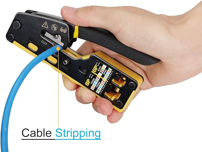 Solsop Pass Through RJ45 Crimp Tool Kit Ethernet Crimper | CAT5 Cat5e Cat6 Crimping Tool Kit
