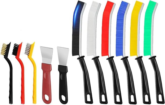 TuTuYa 11PCS Crevice Cleaning Brush Set, Hard Bristle Gap Cleaning Kit for Groove, Window, Tiles, Corner, Faucet, Bathroom, Kitchen, Stove, Pot