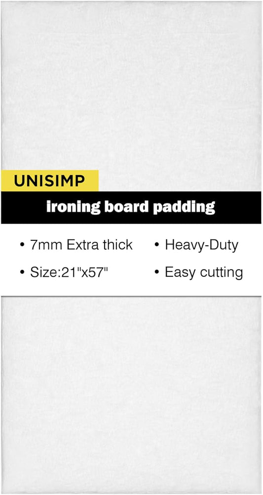 Unisimp Ironing Board Padding Only, Heavy Duty Standard Ironing Board Pad Replacement, Cut-to-Fit for Standard, Wide & Large Board Sizes up to 21 x 57 Inches