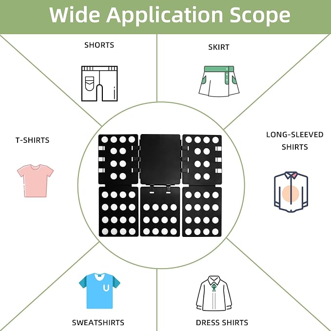 GYE T-Shirt Folding Board, Plastic Clothes Folder for Kids & Adults, Black | Durable plastic construction, fast and easy clothes folding, suitable for kids and adults, convenient home laundry organizer