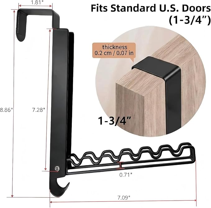 Over The Door Hooks, Folding Portable Over The Door Drying Rack for Small Space, Laundry Bathroom Bedroom Closet Travel Storage and Drying (1Pack, Black)