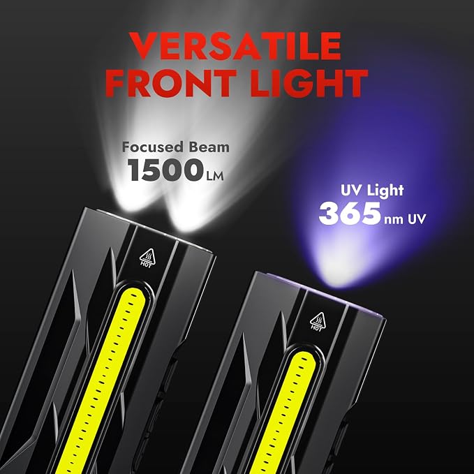 WARSUN T9PRO Pocket Flashlight Rechargeable, 1500 Lumen EDC Flashlight with Magnet Base and Clip, Compact Work Light for Dog Walking, Camping, Car Repair, Home Repair, Power Outages and Everyday Carry