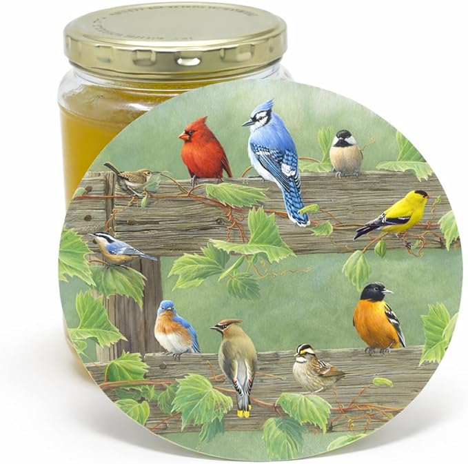 Andreas Silicone Jar Opener, Rail Birds – 6.25" Non-Slip Lid Gripper & Garlic Peeler, Food and Dishwasher Safe, Multi-Use, Durable Silicone & Fabric, Made in the USA, JO-HB1183