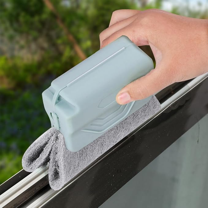 3PCS Car Magic Window Track Cleaner, Vehicle Window Groove Cleaning Brush Tools Set with Handheld, Automotive Air Conditioner Vents Narrow Gaps Clean Brush, Universal Fit (Gay)
