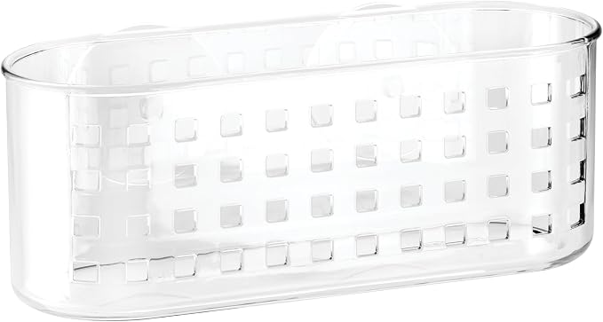 iDesign Hanging Suction Shower Caddy Basket, Clear | Bathroom Storage, Made in USA