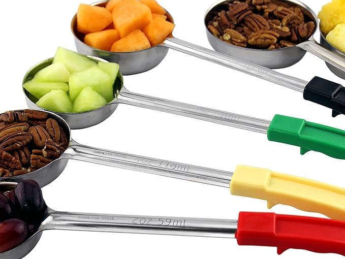 Darware Portion Control Serving Spoons (Case of 12 Sets); w 1/4 Cup, 1/2 Cup, 3/4 Cup & 1 Cup (2, 4, 6, 8 oz) & 1/2 & 1 Cup Utensils/Spoodles