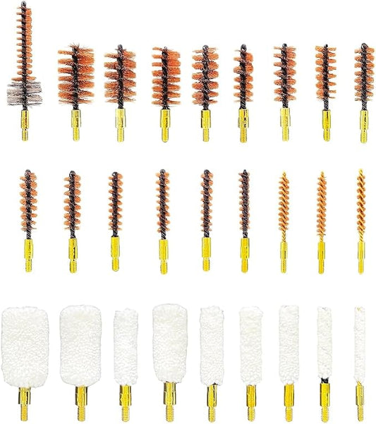 Universal Gun Cleaning Kit Accessories for Handgun & Shotgun – Multi-Caliber Brushes, Mops & Jags