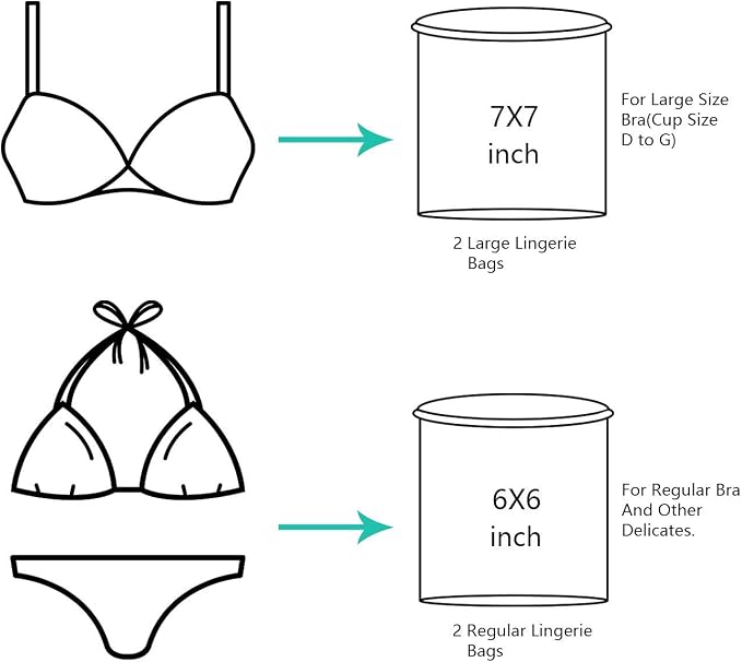 BAGAIL Laundry Bags Mesh Wash Bag for Intimates Lingerie and Delicates,7Pcs(1XL,2L,2M,2 Bra Bags) (Pack of 2)
