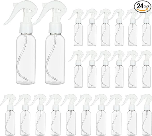 24 Pack Small Spray Bottles 3.5 oz Hair Spray Bottle 100ml Plastic Fine Mist Spray Bottles, Travel Size Spray Bottle Mini Continuous Spray Bottle for Hair, Water, Plant, Essential Oils