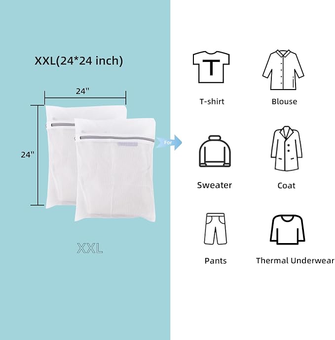 GOGOODA Mesh Laundry Bags for Delicates Durable Protective Wash Bags | Travel Storage Bags for Intimates Lingerie, 3PCS（3XXL）