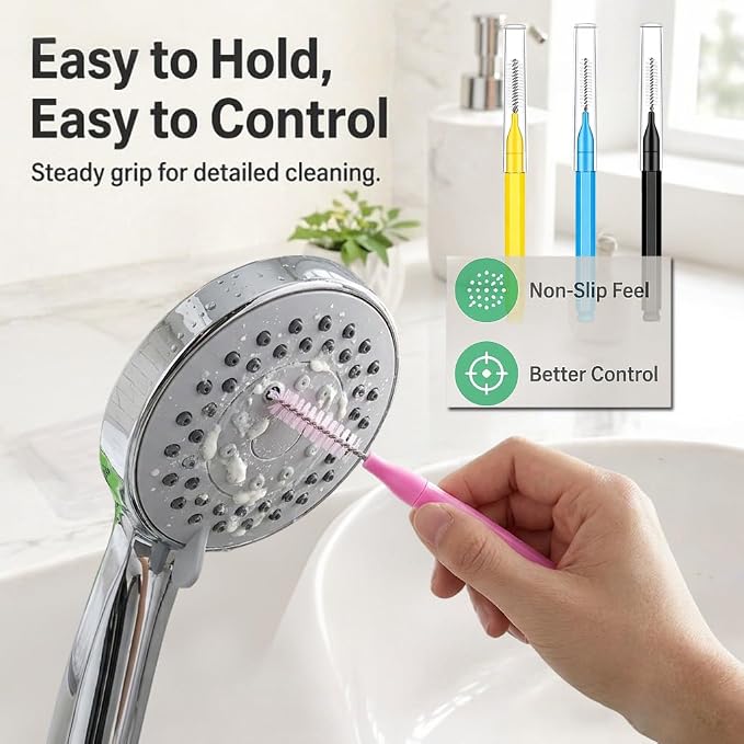 Shower Head Cleaner Tool Set, Multi-Size Shower Head Cleaner Picks for Unclogging Small Nozzles Dual-Function Shower Head Cleaning Brush Crevice Cleaning Brush Kit for Bathroom & Kitchen (30)