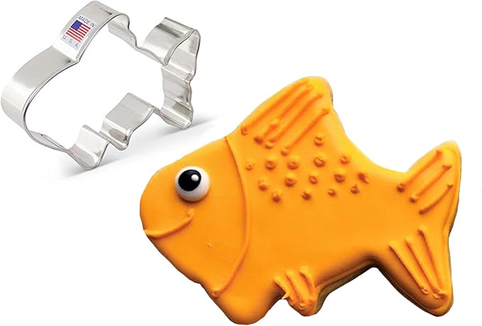 Ann Clark Cute/Gold Fish Cookie Cutter, Large 4" Made in USA