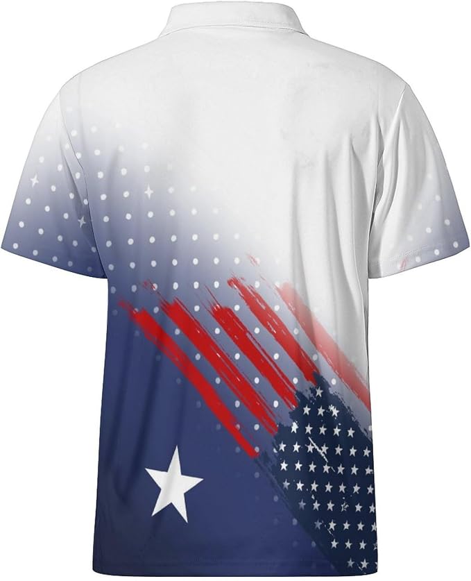 Polo Shirts for Men Moisture Wicking Mens Polo Shirts Patriotic Shirts for Men