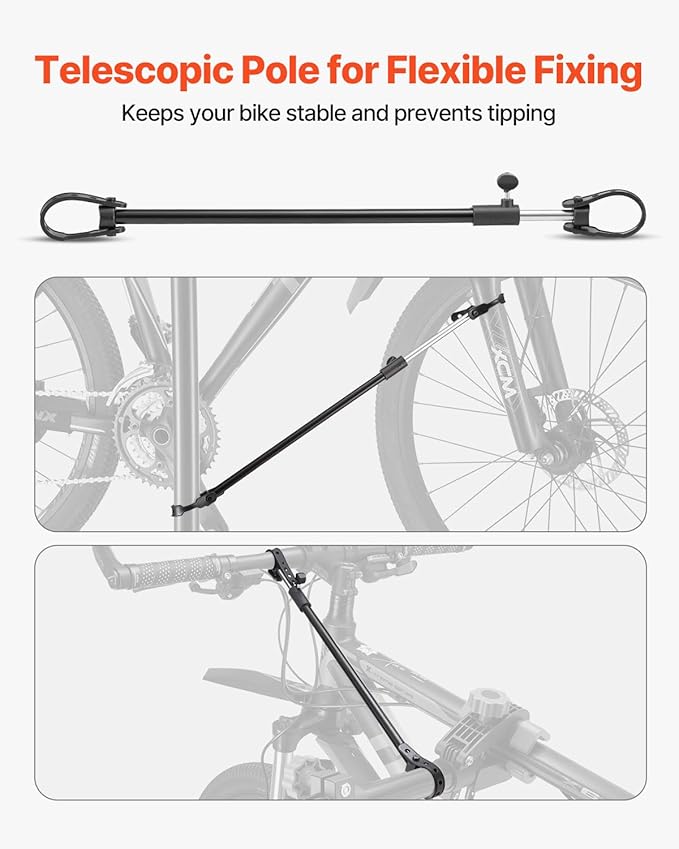 VEVOR Bike Repair Stand, 66 lb Heavy-duty Bicycle Work Stand with 32.8-56.6 in Adjustable Height & Magnetic Tool Tray, Foldable Bicycle Maintenance Rack, Shop Home Mechanics for Mountain & Road Bike