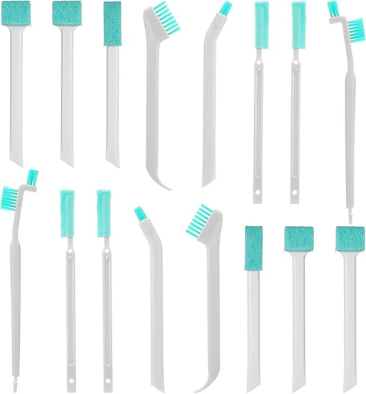 16 Pcs Small Household Cleaning Brushes, Deep Detail Crevice Cleaning Tool Set, Micro Crevice Scrub Cleaner Tool, Detail Tiny Scrub Cleaner Brush for Small Holes Corner Space Keyboard Bottle Tile