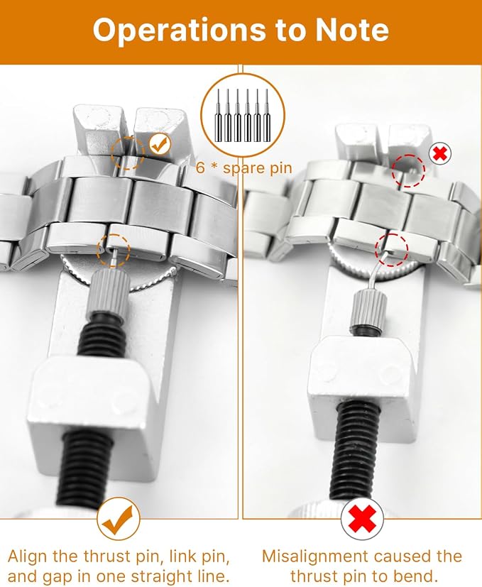 EasyTime Watch Link Removal Kit: Professional Watch Strap Adjustment Tool Band Replacement Bracelet Resize Kit for All Size with 108 PCS Spring Bars 20 PCS Link Pins