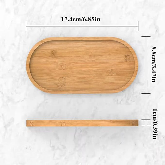 Bamboo soap Dispenser Tray, Bathroom Countertop Tray Kitchen Tray Bamboo T ray Sink T ray Dresser Jewelry Ring Dish, Comestic Holder Bathtub Organizer, Ideal for Jewelry, Cosmetics, and Small Items