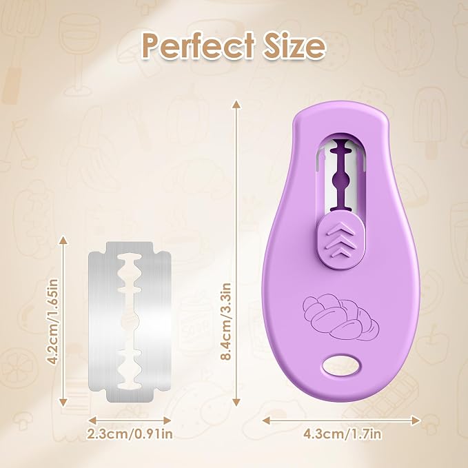 Bread Lame Sourdough Scoring Tool, Extractable & Magnetic Bread Scoring Tool, Scoring Knife for Bread Baking, Bread Razor for Homemade Bread, Sourdough Scorer Tool, Includes 5 Razor Blades-Purple