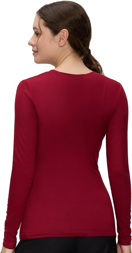 COZYFIT Women’s Underscrub Tee, V-Neck Long Sleeve Undershirt | Soft & Easy Care Fabric, Slim Fit, Smooth Touch, Comfort V-Neck Tee, Machine Wash, Multiple Sizes for Choose