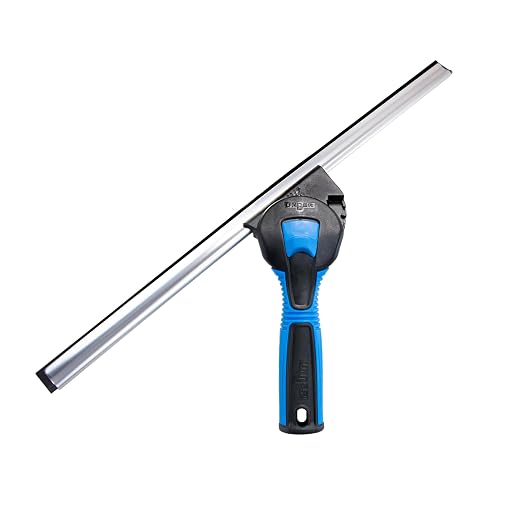 Unger Professional Connect and Clean 18” Swivel Window and Glass Cleaning Squeegee with EZ Change, Large Surfaces with Streak-Free Results, Swiveling Head for Corners and Edges, Rubber Replacement