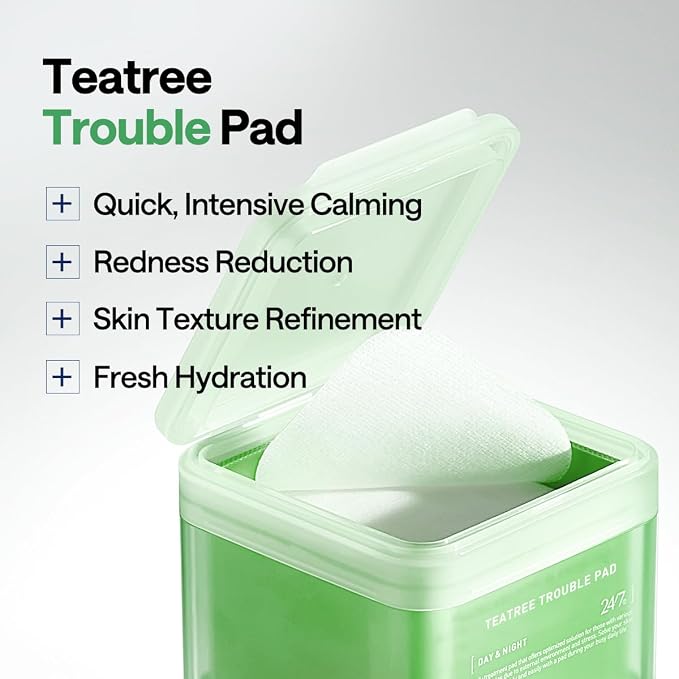 MEDIHEAL Toner Pads - Teatree Trouble Care Toner Pad (100 count) with Teatree & Lactobacillus - Calming & Soothing for Sensitive & Acne Prone Skin - Vegan Hypoallergenic Face Gauze, Korean Skin Care | with Pure Tea Tree for Sensitve & Acne-Prone Skin |...