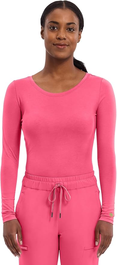 Healing Hands Underscrub Long Sleeve Women Knits Scrub Tops | Soft Cotton Blend Knit, Breathable Stretch Comfort, Machine Wash, Easy Care Fabric, Ideal For Layering Under Scrubs